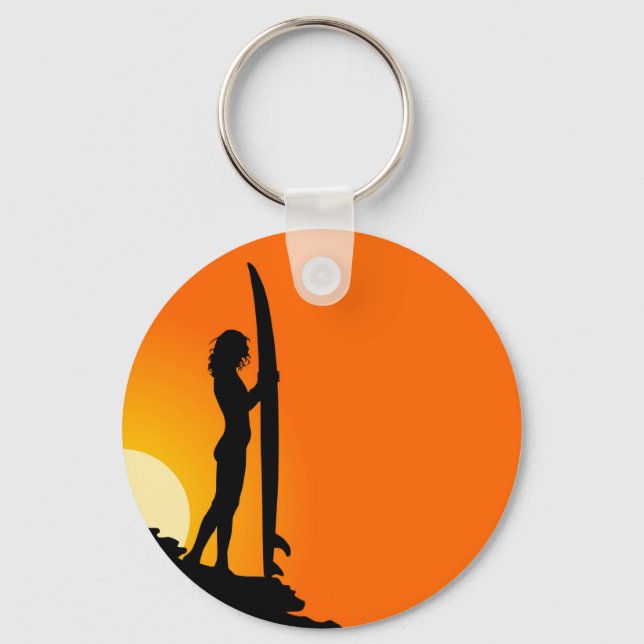 Surfer Girl Keychain (Front)