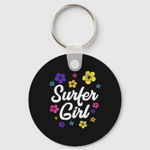 Surfer Girl Surf Retro Vintage Surf Gift Women Sur Keychain
