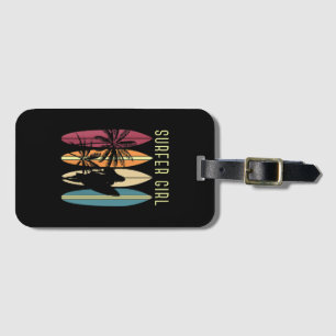Surfer Girl Surfboard Surfing Women Girls Surf Oce Luggage Tag