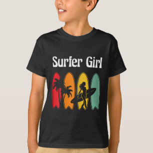 Surfer Girl Surfboard Surfing Women Retro T-Shirt