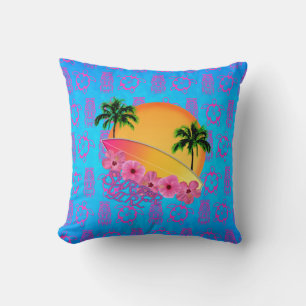 Surfer Girl Throw Pillow