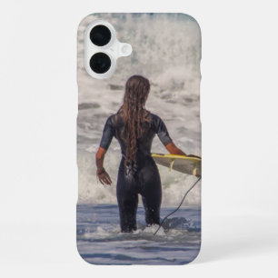 Surfer Girl Waves iPhone 16 Plus Case