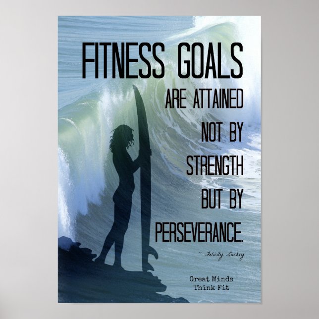 Surfer Girl with Fitness Goals! Poster (Front)