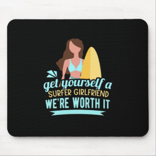 Surfer Girlfriend Mouse Pad