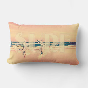Surfer Girls Art Lumbar Pillow