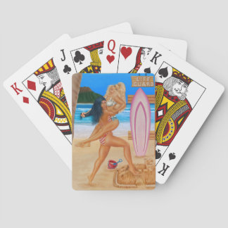 SURFER GIRLS CATFIGHT PLAYING CARDS