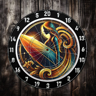 Surfer Glow with Golden Sunset Design Dartboard