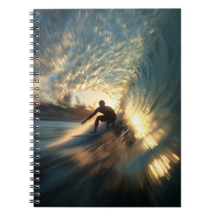 Surfer Golden Wave Tunnel Notebook