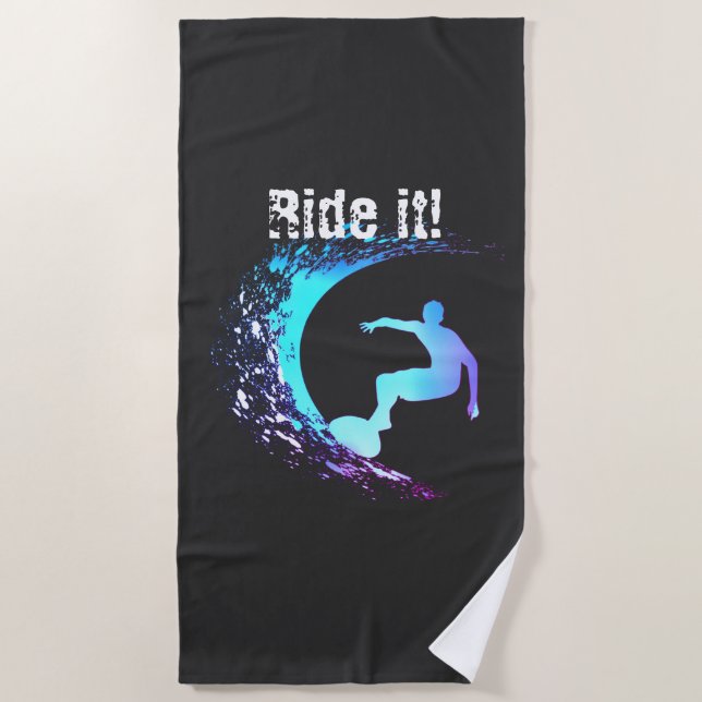Surfer Graffiti Style  Beach Towel (Front)