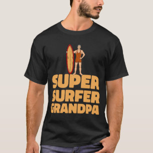 Surfer Grandfather Waves Surfboard  Surfing Grandp T-Shirt