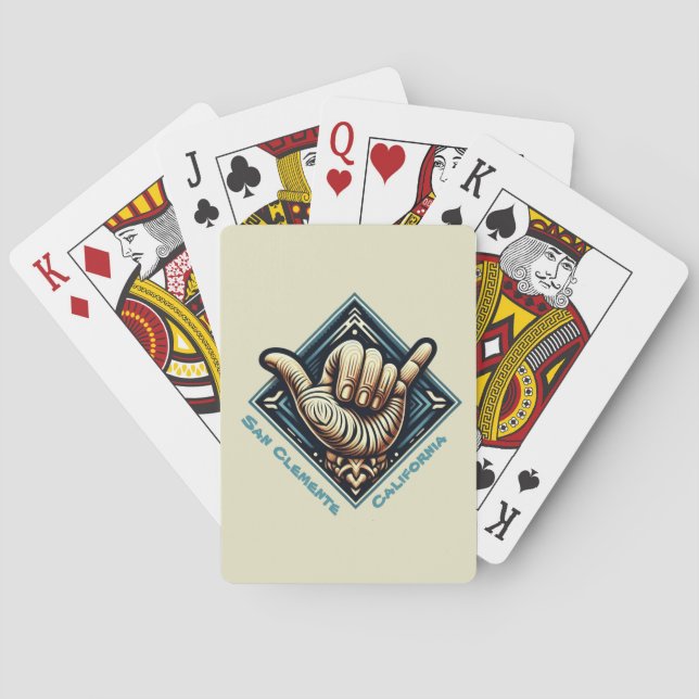 Surfer Hand Symbol- Playing Cards (Back)