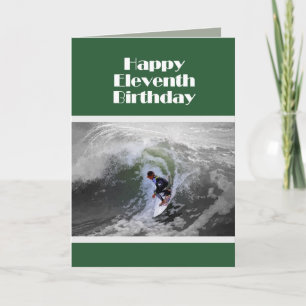 Surfer Happy Eleventh Birthday Card