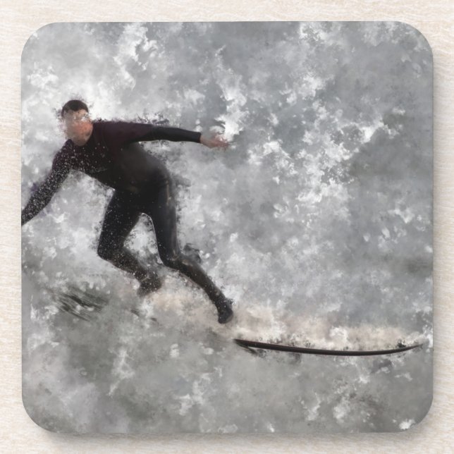 Surfer Hard Plastic Coaster (Front)
