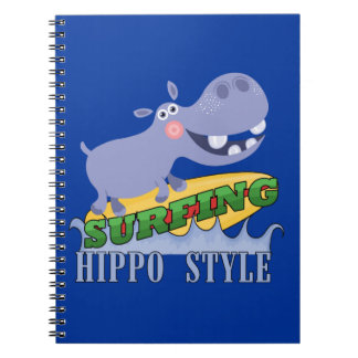 Surfer Hippopotamus Notebook