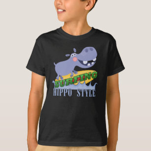 Surfer Hippopotamus T-Shirt