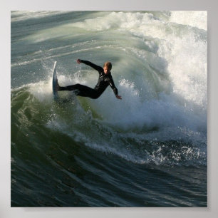 Surfer in a Wetsuit Poster
