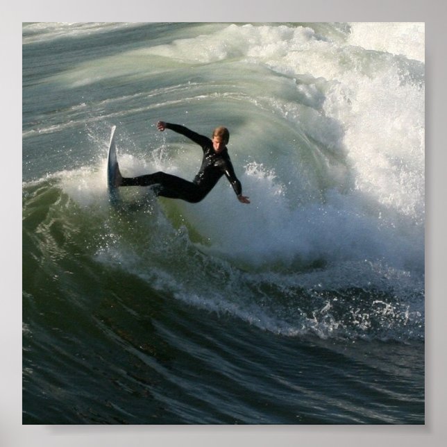 Surfer in a Wetsuit Poster  (Front)