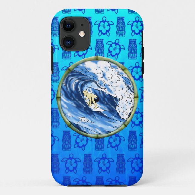 Surfer In Bamboo Circle Case-Mate iPhone Case (Back)
