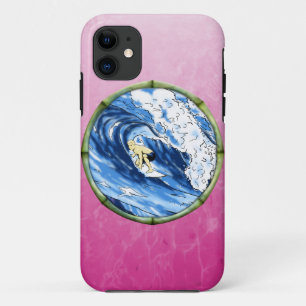 Surfer In Bamboo Circle iPhone 11 Case