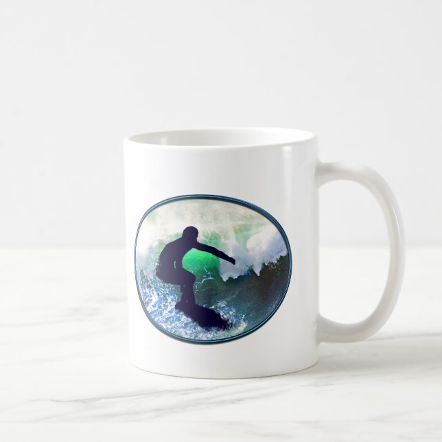 Surfer in Big Wave Coffee Mug (Right)