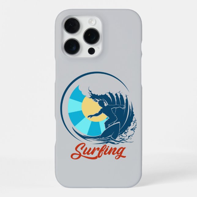 Surfer In Blue iPhone Case (Back)