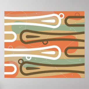 Surfer King - retro modern abstract print
