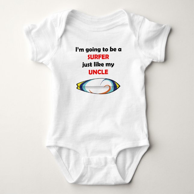 Surfer Like My Uncle Baby Bodysuit (Front)