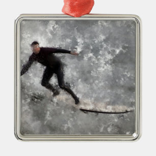 Surfer Metal Ornament