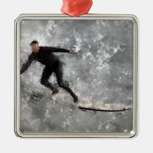 Surfer Metal Ornament (Front)