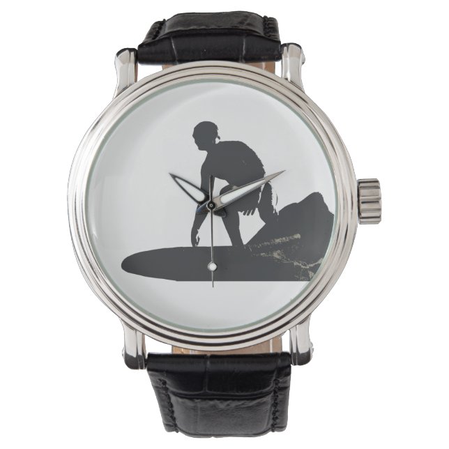 Surfer Montre en Cuir Vintage (devant)