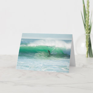 Surfer Ocean Surfing Tropical Vacation Card