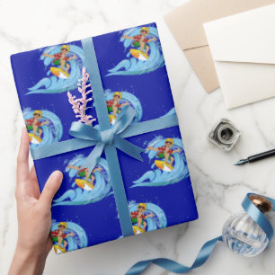 Surfer on Blue Wave  Wrapping Paper