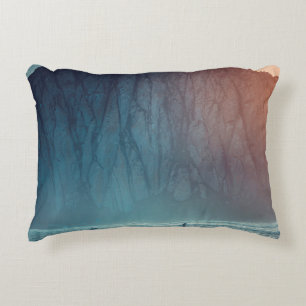 SURFER ON BODY OF WATER NEAR SEA CLIFF DURING DAYT ACCENT PILLOW