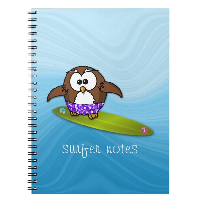 surfer owl notebook (Front)