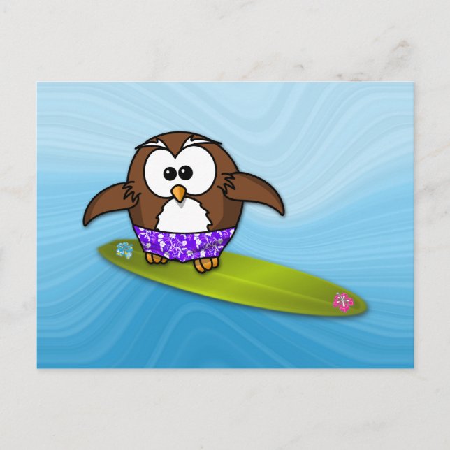 surfer owl postcard (Front)