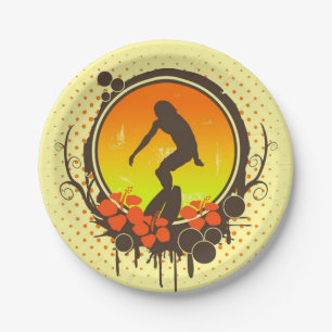 Surfer Paper Plate