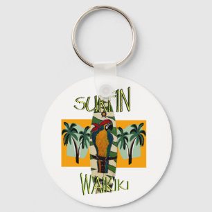 SURFER PARROT KEYCHAIN