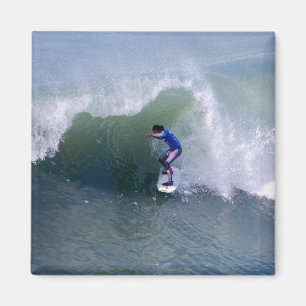 Surfer Riding in the Curl Magnet
