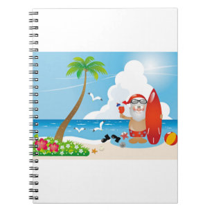 surfer santa claus notebook