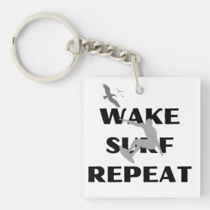 Surfer Silhouette Charm Keychain