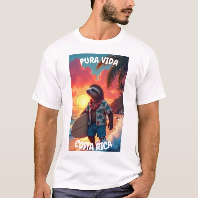 surfer sloth  T-Shirt (Front)
