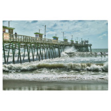 Surfer Sous Le Bogue Pier Beach Paysage Maritime