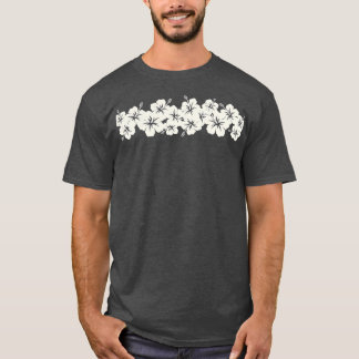 Surfer Style Vintage Floral Hibiscus Flower Row T-Shirt
