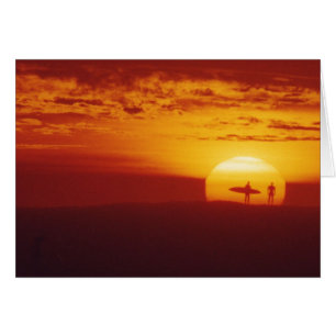 Surfer Sunset Card