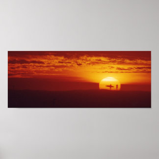 Surfer Sunset Poster