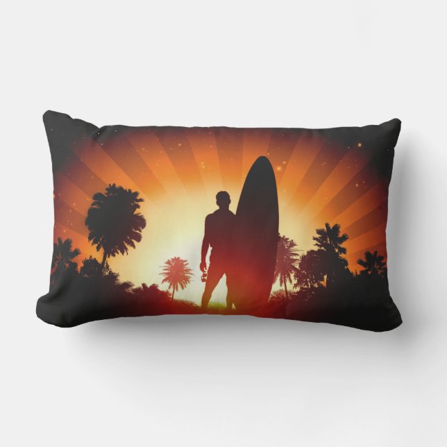 Surfer Sunset throw pillows (Front)
