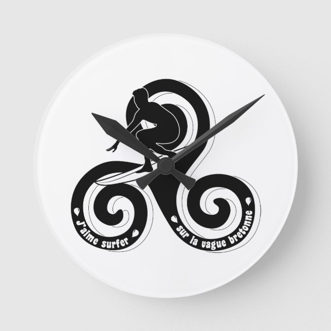 Surfer sur la vague bretonne (version homme) round clock (Front)