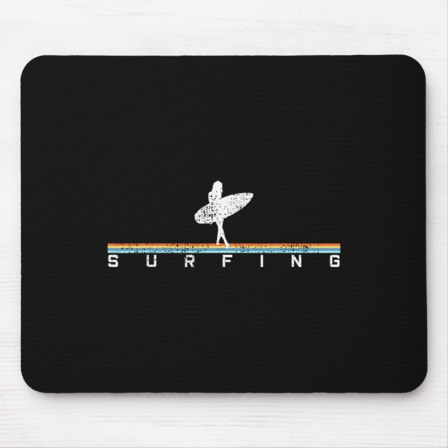 Surfer Surf Surfboard Vintage Retro Style  Mouse Pad (Front)