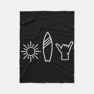 Surfer Surfboard Vintage Surfing Beach Summer Surf Fleece Blanket