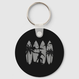 Surfer Surfboard Vintage Surfing Beach Summer Surf Keychain